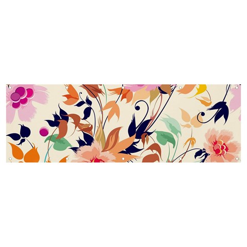 Abstract Floral Background Banner and Sign 12  x 4  from ArtsNow.com Front