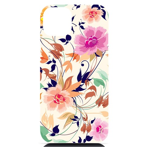 Abstract Floral Background iPhone 14 Plus Black UV Print PC Hardshell Case from ArtsNow.com Front