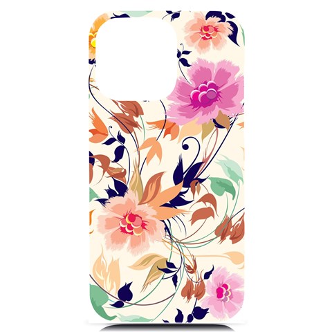 Abstract Floral Background iPhone 14 Pro Max Black UV Print PC Hardshell Case from ArtsNow.com Front