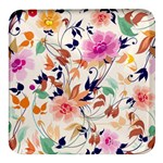 Abstract Floral Background Square Glass Fridge Magnet (4 pack)