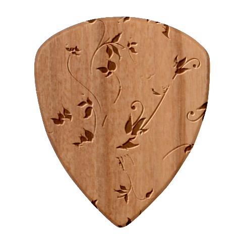 Abstract Floral Background Guitar Shape Wood Guitar Pick Holder Case And Picks Set from ArtsNow.com Pick