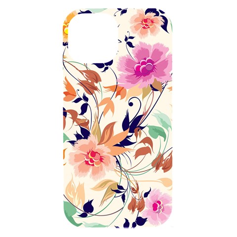 Abstract Floral Background iPhone 15 Black UV Print PC Hardshell Case from ArtsNow.com Front