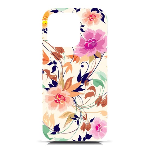 Abstract Floral Background iPhone 16 Pro Black UV Print PC Hardshell Case from ArtsNow.com Front