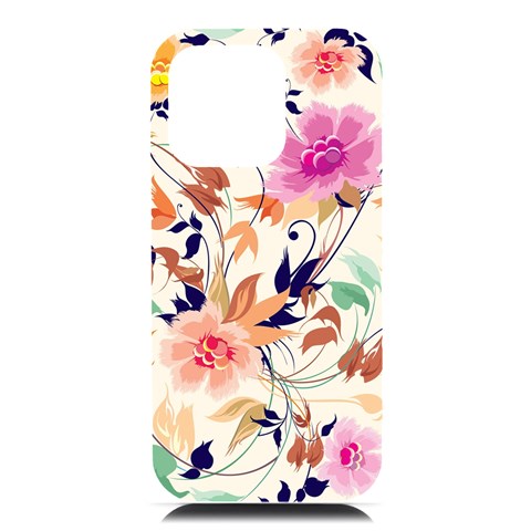 Abstract Floral Background iPhone 16 Pro Max Black UV Print PC Hardshell Case from ArtsNow.com Front