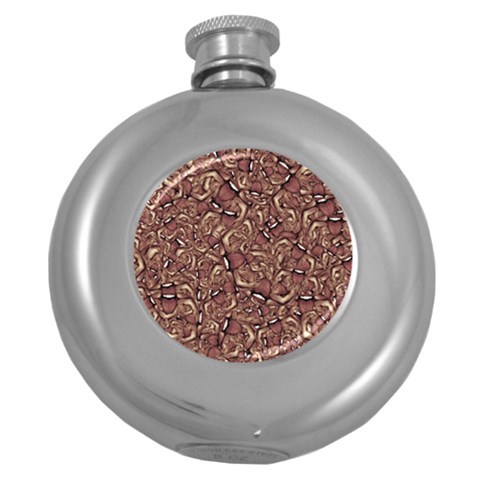 Human Spider Mutant Creatures Motif Random Pattern Round Hip Flask (5 oz) from ArtsNow.com Front