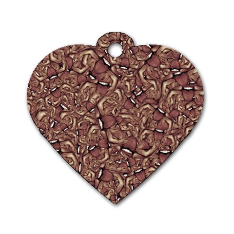 Human Spider Mutant Creatures Motif Random Pattern Dog Tag Heart (Two Sides) from ArtsNow.com Front