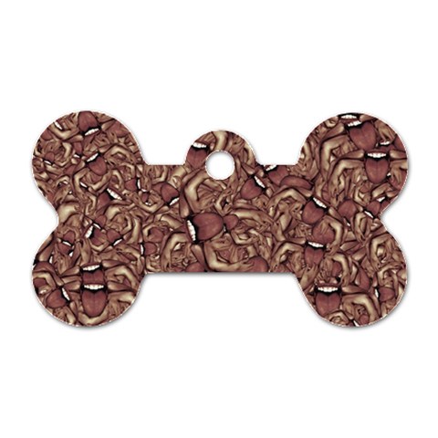 Human Spider Mutant Creatures Motif Random Pattern Dog Tag Bone (Two Sides) from ArtsNow.com Front