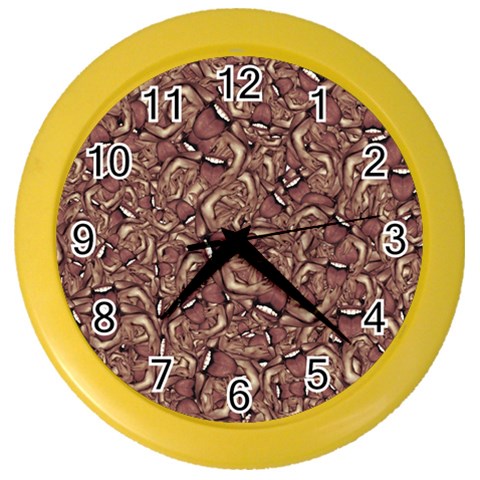 Human Spider Mutant Creatures Motif Random Pattern Color Wall Clock from ArtsNow.com Front