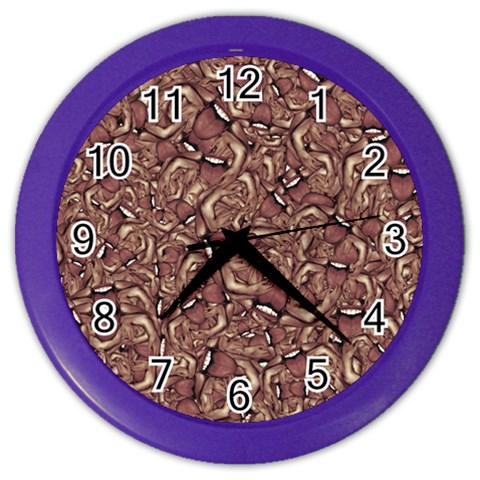 Human Spider Mutant Creatures Motif Random Pattern Color Wall Clock from ArtsNow.com Front