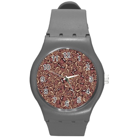 Human Spider Mutant Creatures Motif Random Pattern Round Plastic Sport Watch (M) from ArtsNow.com Front