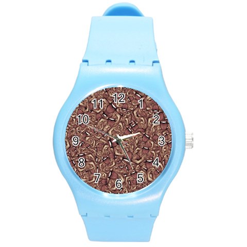 Human Spider Mutant Creatures Motif Random Pattern Round Plastic Sport Watch (M) from ArtsNow.com Front