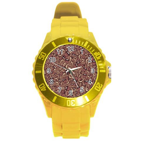 Human Spider Mutant Creatures Motif Random Pattern Round Plastic Sport Watch (L) from ArtsNow.com Front