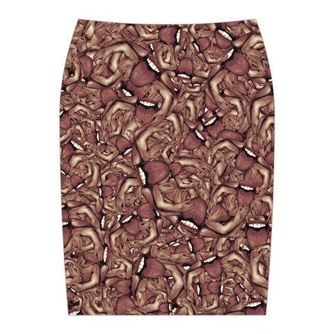 Human Spider Mutant Creatures Motif Random Pattern Midi Wrap Pencil Skirt from ArtsNow.com Back