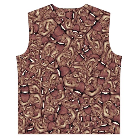 Human Spider Mutant Creatures Motif Random Pattern Men s High Neck Button Up Puffer Vest from ArtsNow.com Back