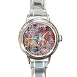 Abstract waves Round Italian Charm Watch