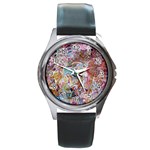 Abstract waves Round Metal Watch