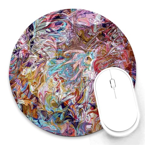 Abstract waves Round Mousepad from ArtsNow.com Front