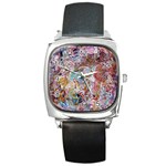 Abstract waves Square Metal Watch