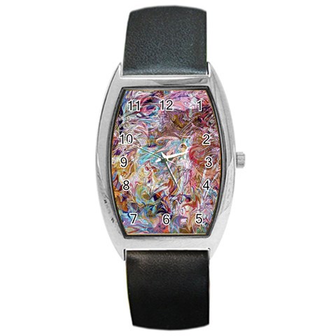 Abstract waves Barrel Style Metal Watch from ArtsNow.com Front