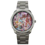 Abstract waves Sport Metal Watch