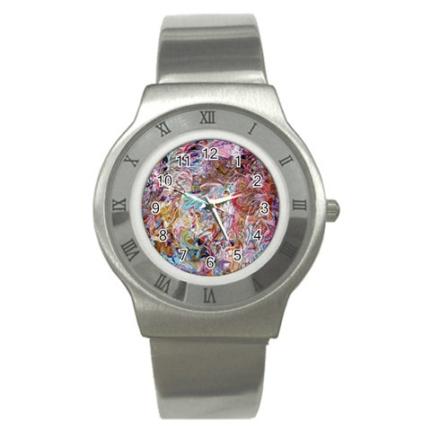 Abstract waves Stainless Steel Watch from ArtsNow.com Front