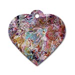 Abstract waves Dog Tag Heart (Two Sides)