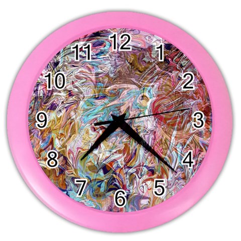 Abstract waves Color Wall Clock from ArtsNow.com Front