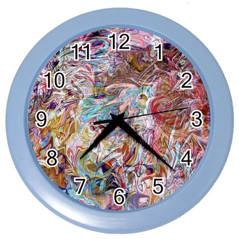 Abstract waves Color Wall Clock from ArtsNow.com Front