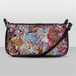 Abstract waves Leather Shoulder Clutch Bag