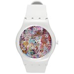 Abstract waves Round Plastic Sport Watch (M)