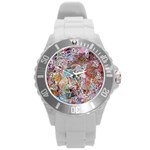 Abstract waves Round Plastic Sport Watch (L)