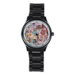 Abstract waves Stainless Steel Round Watch