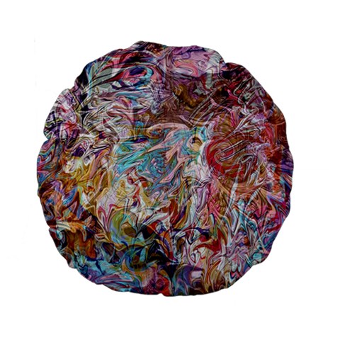 Abstract waves Standard 15  Premium Flano Round Cushions from ArtsNow.com Front