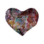 Abstract waves Standard 16  Premium Flano Heart Shape Cushions