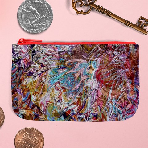 Abstract waves Large Coin Purse from ArtsNow.com Front