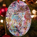 Abstract waves UV Print Acrylic Ornament Oval