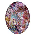 Abstract waves Oval Glass Fridge Magnet (4 pack)