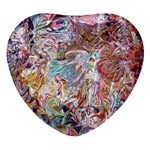 Abstract waves Heart Glass Fridge Magnet (4 pack)