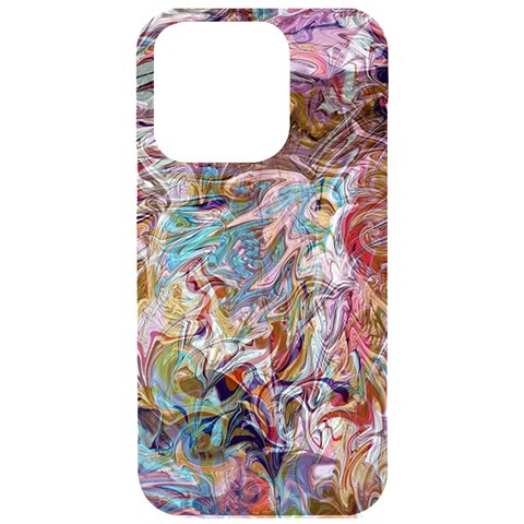 Abstract waves iPhone 15 Pro Black UV Print PC Hardshell Case from ArtsNow.com Front