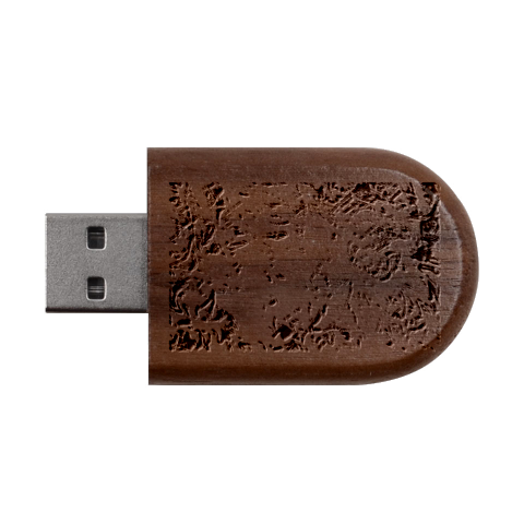 Abstract waves Wood Oval USB Flash Drive from ArtsNow.com USB