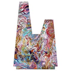 Abstract waves Japanese Wrist Knot Bag from ArtsNow.com Front Inside