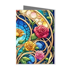 Roses Floral Stained Glass Vibrant Mini Greeting Cards (Pkg of 8) from ArtsNow.com Left