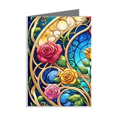 Roses Floral Stained Glass Vibrant Mini Greeting Cards (Pkg of 8) from ArtsNow.com Right