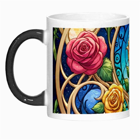 Roses Floral Stained Glass Vibrant Morph Mug from ArtsNow.com Left