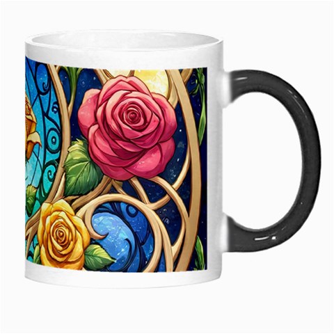 Roses Floral Stained Glass Vibrant Morph Mug from ArtsNow.com Right