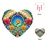 Roses Floral Stained Glass Vibrant Playing Cards Single Design (Heart)