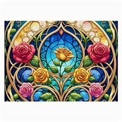 Roses Floral Stained Glass Vibrant Large Glasses Cloth (2 Sides) from ArtsNow.com Front