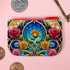 Roses Floral Stained Glass Vibrant Mini Coin Purse from ArtsNow.com Back