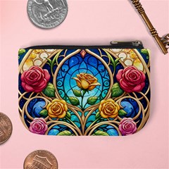 Roses Floral Stained Glass Vibrant Mini Coin Purse from ArtsNow.com Back