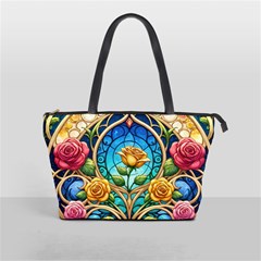 Roses Floral Stained Glass Vibrant Classic Shoulder Handbag from ArtsNow.com Front